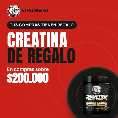 Creatina de regalo en compras sobre $200.000