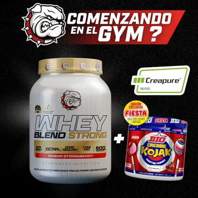 Pack Comienzos Whey Blend 900g Frutilla + Creatina Kojak Creapure