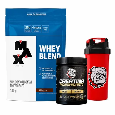 Pack Titanium Whey 1,8 Kg + Creatina 300g + Shaker de Regalo