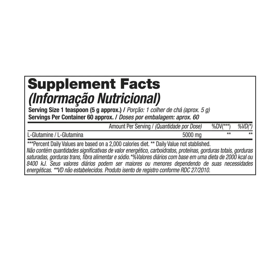Tabla nutricional de Glutamine Blackskull 300g
