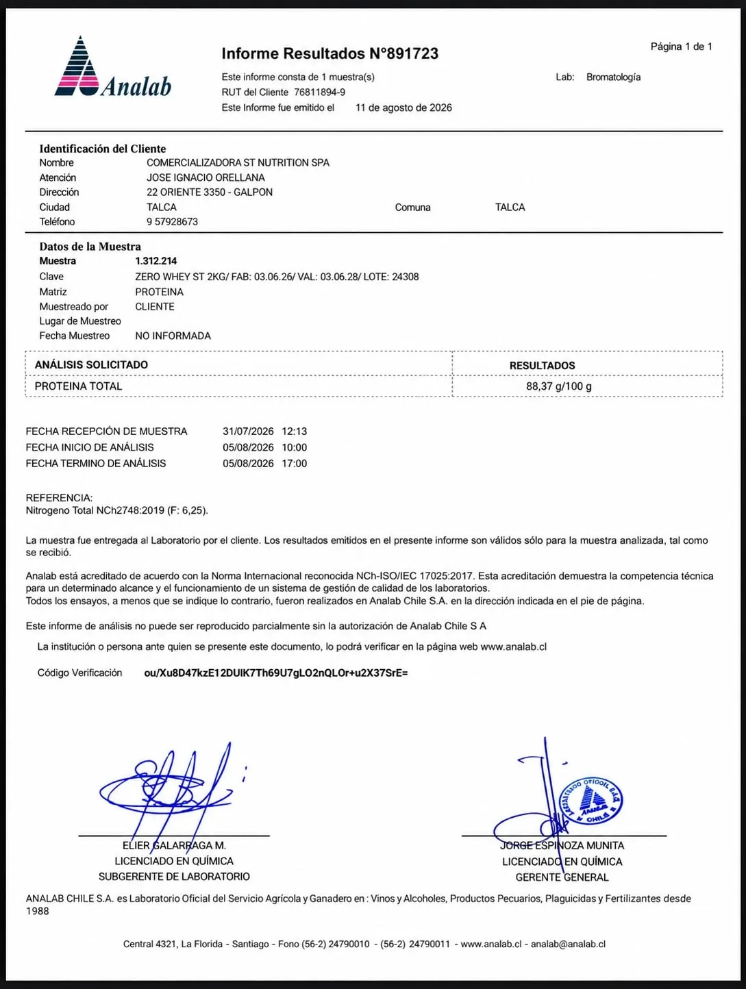 Análisis de calidad de Pro Elite Zero 2kg